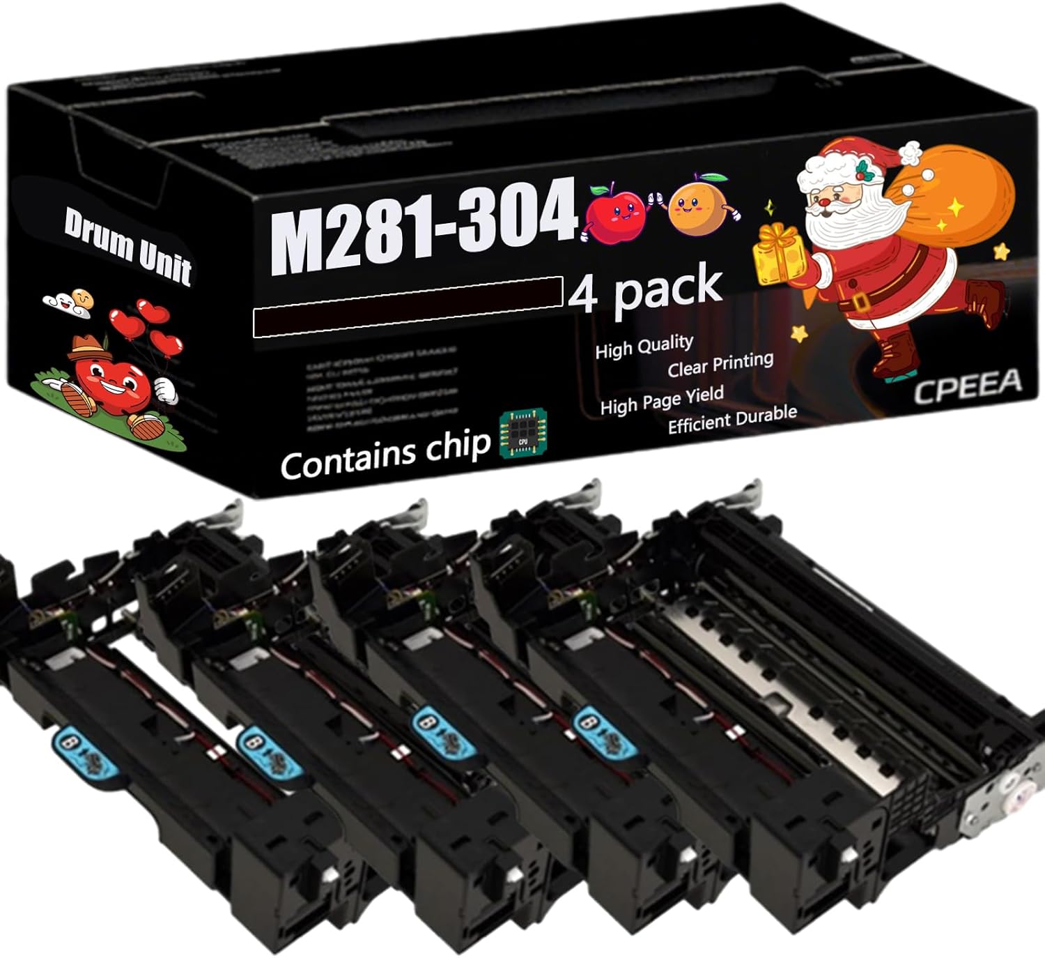 Compatible for Lanier M281-3040 Drum Unit Work for Lanier MP 501SPF SP 5300DN SP 5310DN MP 601SPF Printers, with Chip, High Yield 35000 Pages, Clear Printing (4 Pack Black)