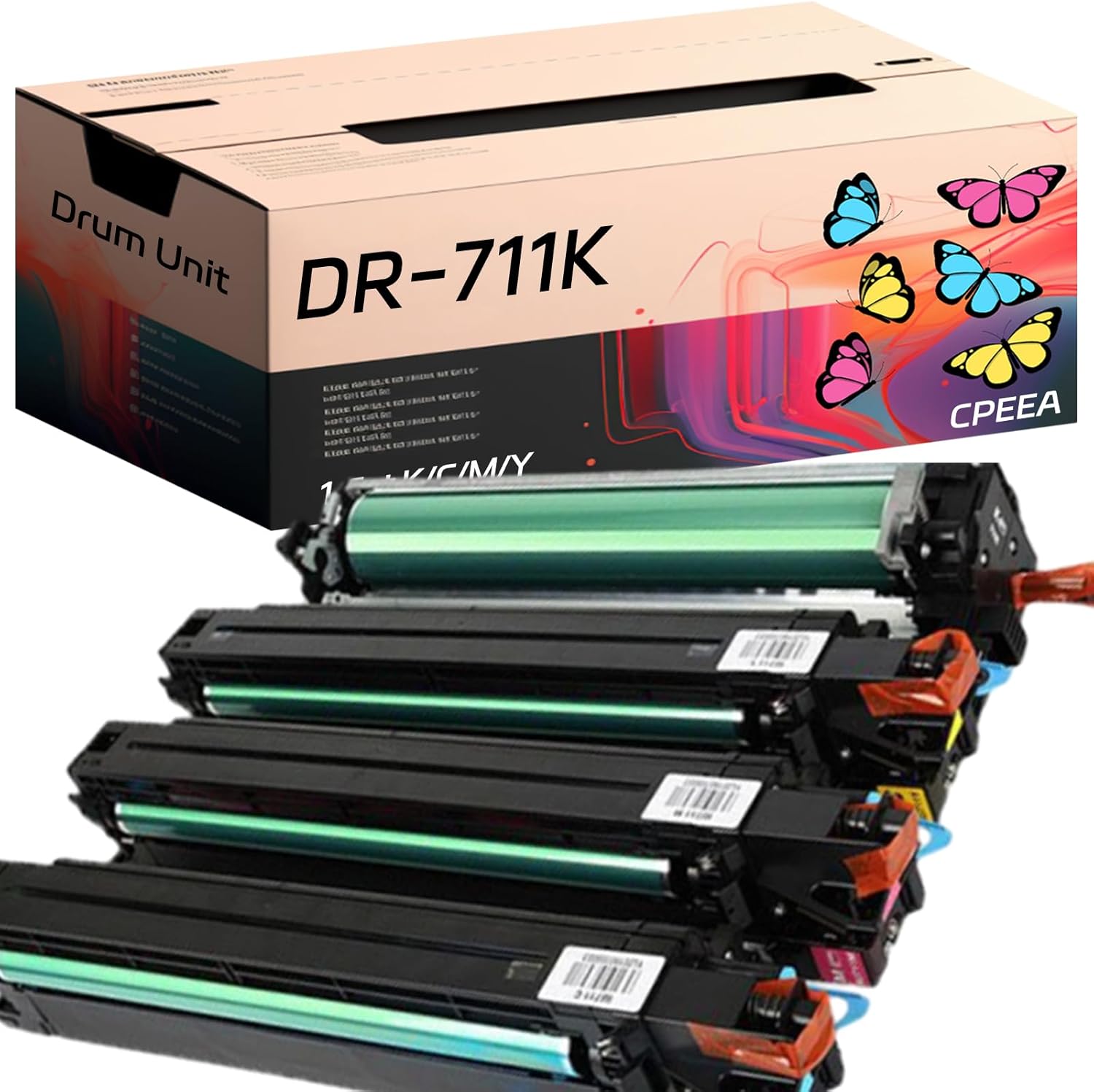 Compatible for Konica Minolta DR-711K Drum Unit Work for Konica Minolta bizhub 754 C654 C654e C754 C754e 654 Printers, with Chip, High Yield 300000 Pages, Clear Printing (4-Pack BK/C/M/Y)