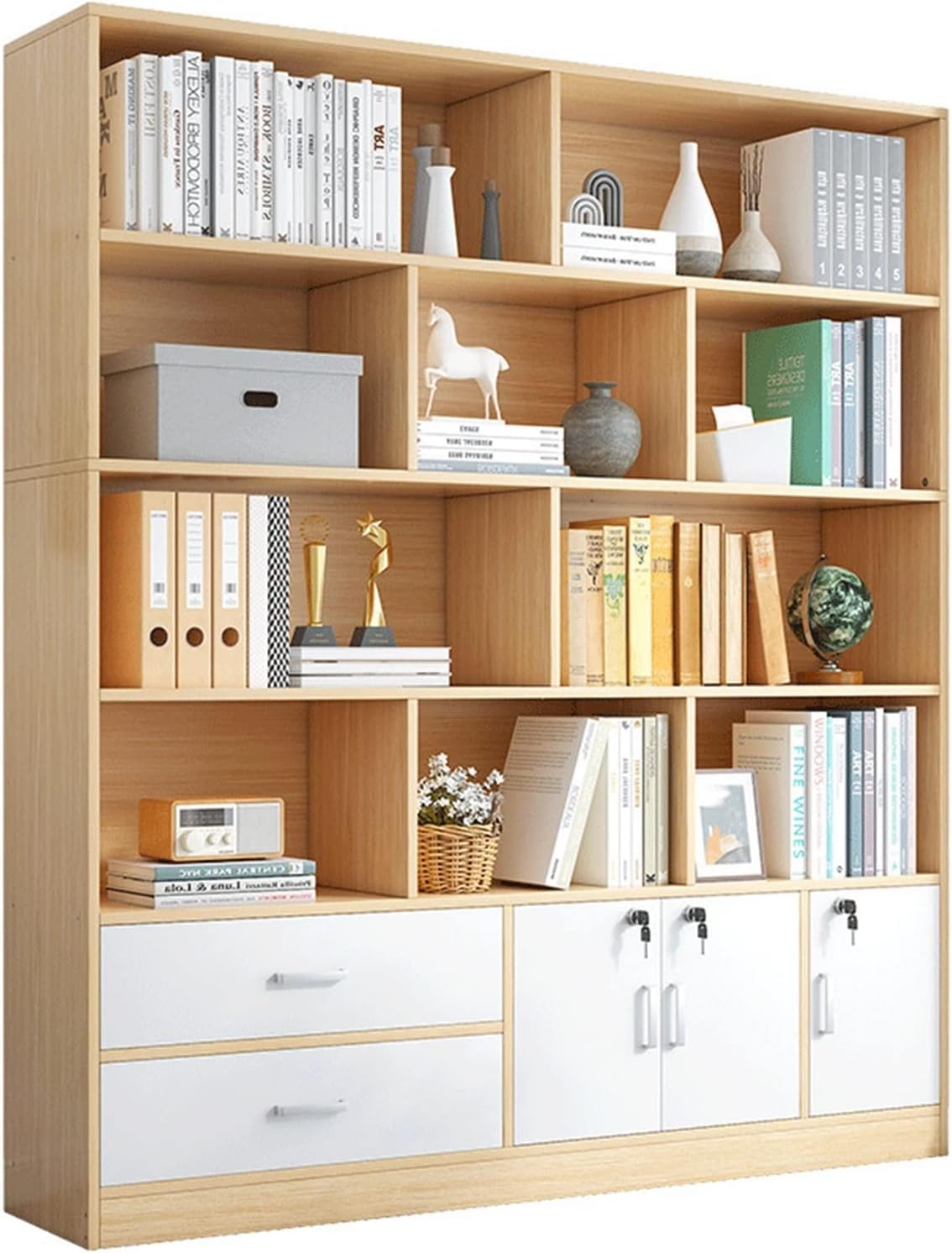 CAMBOS Bookshelf Shelf Bookcase Bookshelf Shelf Bookcase Modern Minimalist Office Bedroom Storage Shelf Storage Cabinet Bookcase Storage Shelves