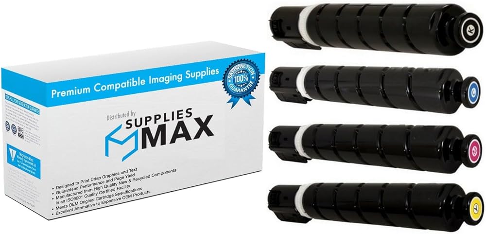 SuppliesMAX Compatible Replacement for Canon imageRUNNER Advance DX-C3926i/DX-C3930i/DX-C3935i Toner Cartridge Combo Pack (BK/C/M/Y) (GPR-66-COMBO)