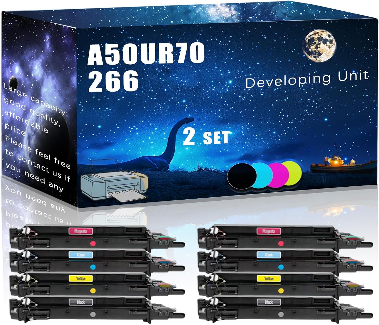 MUCQL A50UR70266 Compatible Developing Unit Replacement for Konica Minolta High Yield Compatible bizhub Press C1060 Press C1070 Press C71hc bizhub Pro Printers (2 Set)