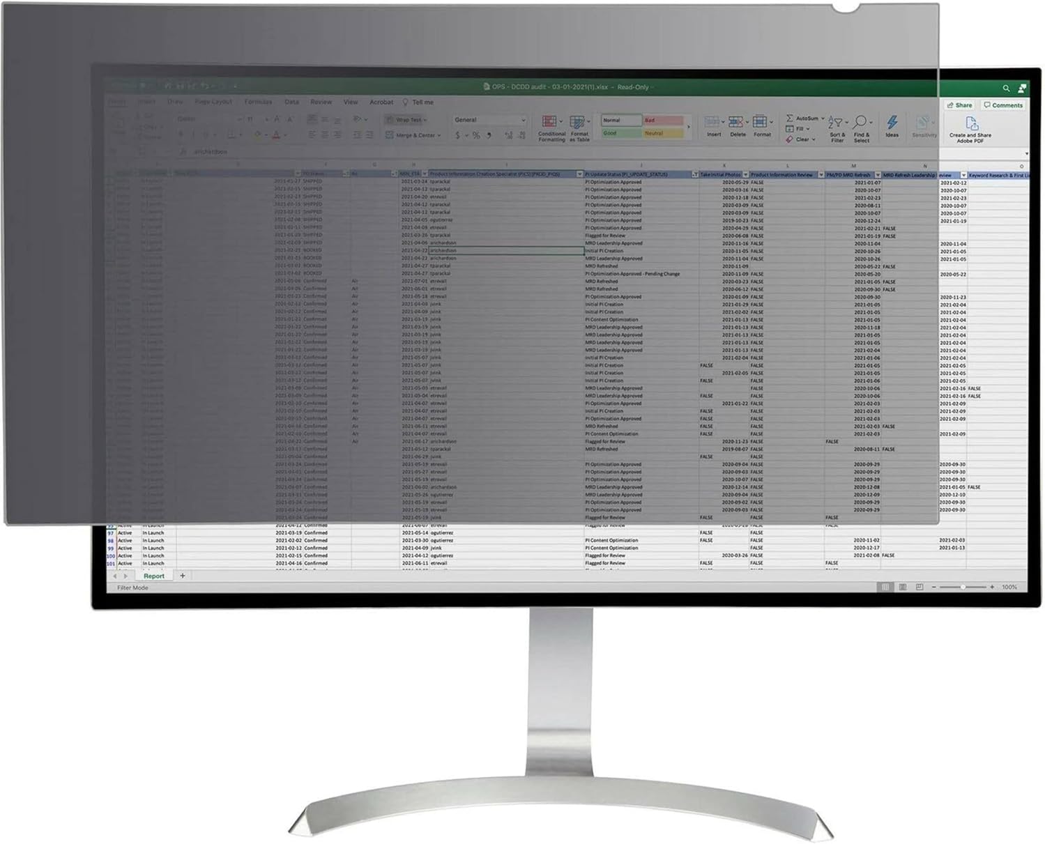 StarTech.com Monitor Privacy Screen for 32 inch PC Display - Computer Screen Security Filter - Blue Light Reducing Screen Protector Film - 16:9 Widescreen - Matte/Glossy - +/-30 Degree, TAA