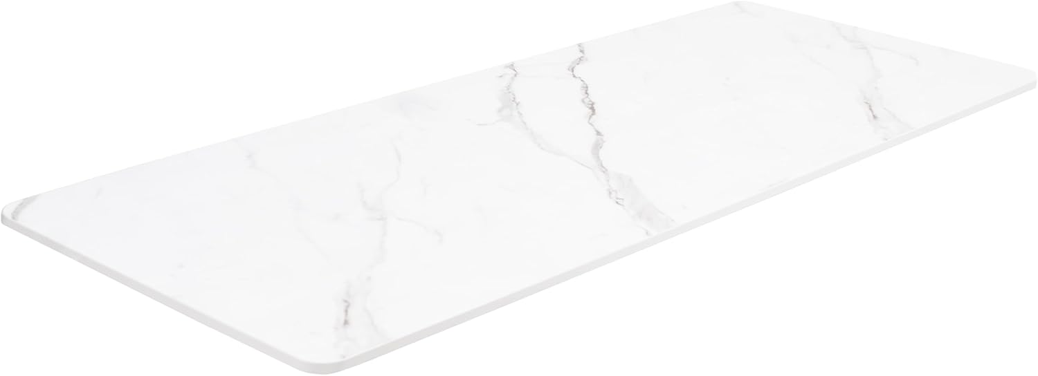 VIVO Dry Erase 60 x 24 inch Universal Solid One-Piece Table Top for Standard and Sit to Stand Height Adjustable Home and Office Desk Frames, White Marble Pattern Whiteboard Table Top, DESK-TOP60WM