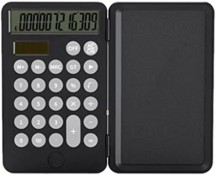 Digit Calculator Portable Accounting Tool W/Flipper ?Cover Handwriting Board 12Digit Basic Calculator for Office Meeting (Color : Black)