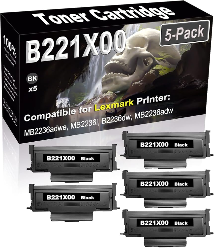 SINIYA 5-Pack Compatible High Capacity B221X00 Imaging Toner Cartridge use for MB2236adwe MB2236i B2236dw MB2236adw Printer (Black)