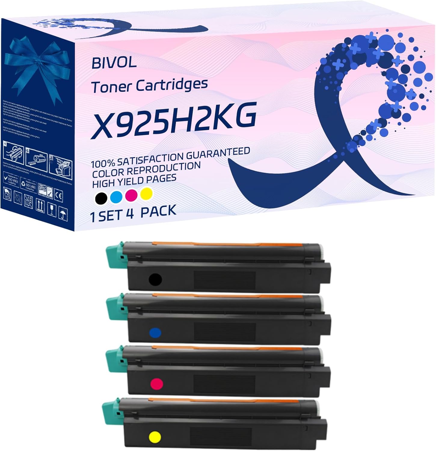 X925H2KG Toner Cartridges Compatible for Lexmark X925DE C925DE Printers, High Yield 8500 Pages (Multicolor)