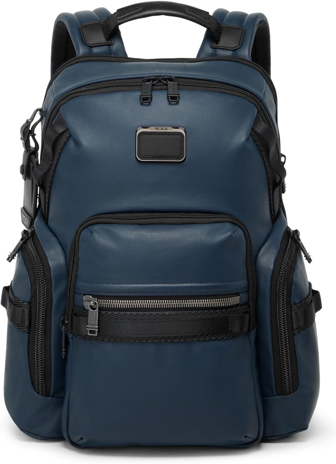 Tumi Mens Navigation Backpack Navy Coated Canvas One Size
