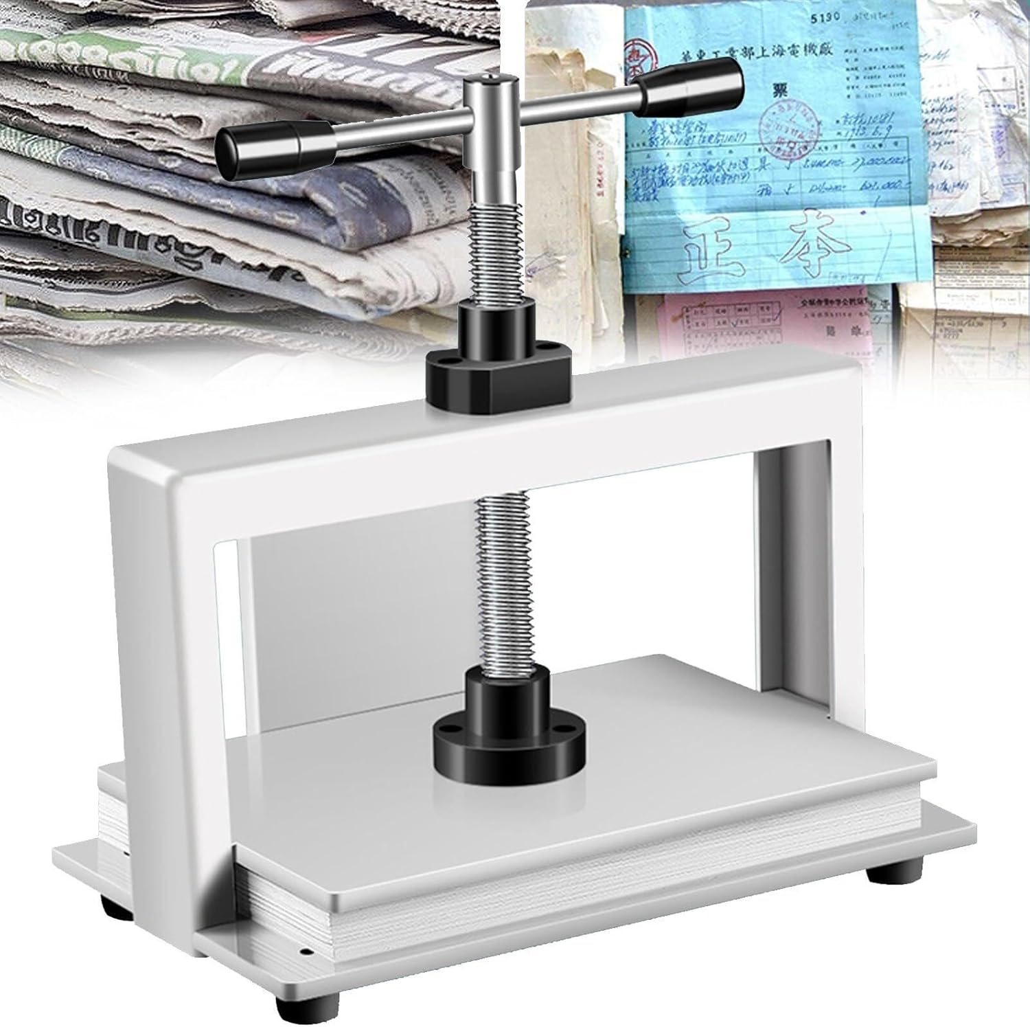 Manual Paper Flattening Machine, A4/A3 Bookbinding Press Machine, Used to Flatten Books Bills(A4)