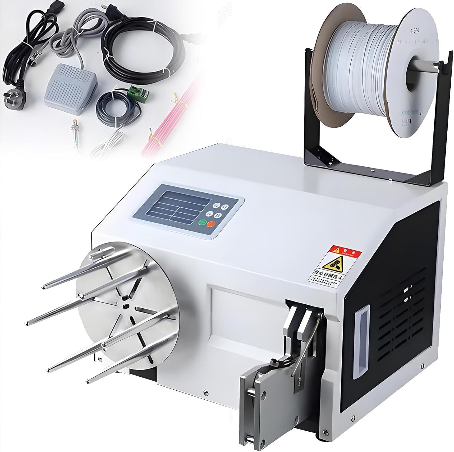 Automatic Twist Tie Machine for Food, Automatic Wire Winding Tie Machine, Wire Harness Binding Machine, Digital Screen Cable Tying Machine Diameter 0.19-1.18in, Capacity 60-75 Bundles 5 to 30 mm tie B