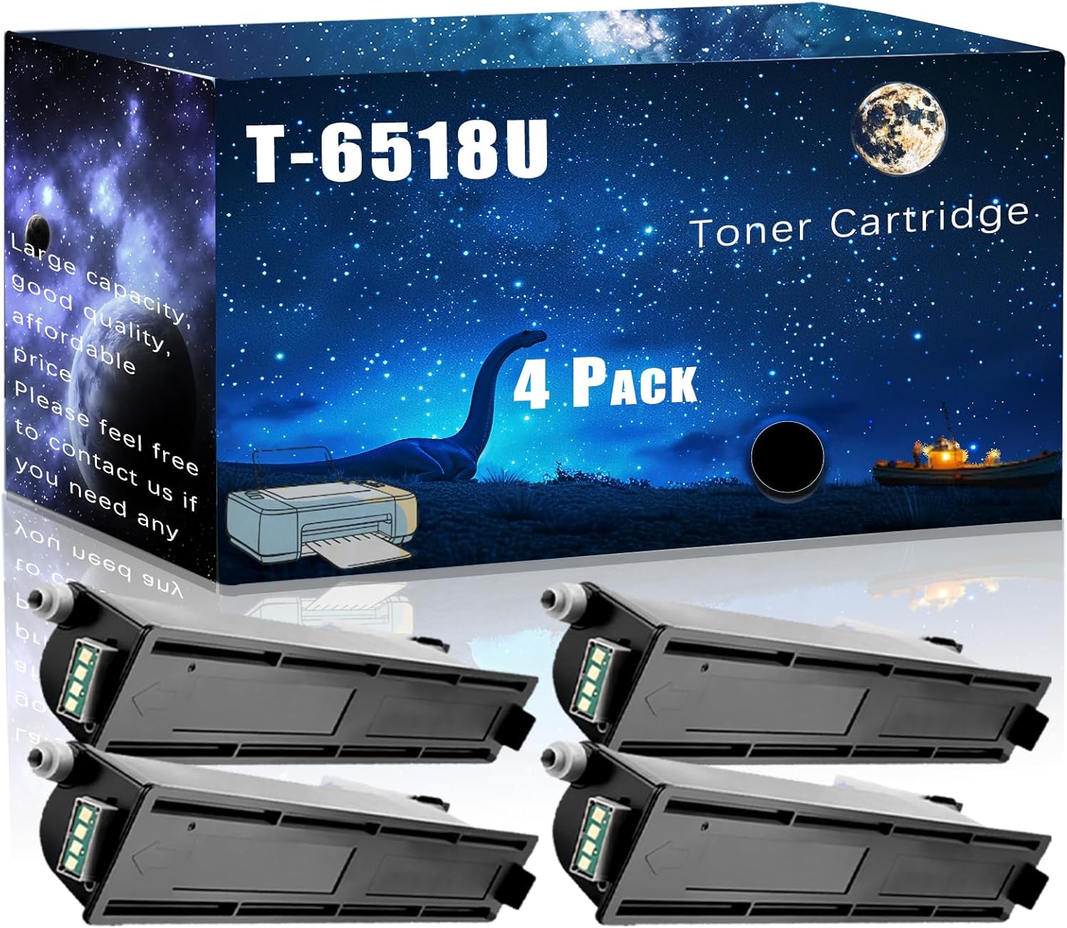 MUCQL T-6518U Compatible Toner Cartridge Replacement for Toshiba High Yield Compatible E Studio 5518A 6518A 7518A 8518A Printers, Meet Printing Needs (4 Pack Black)
