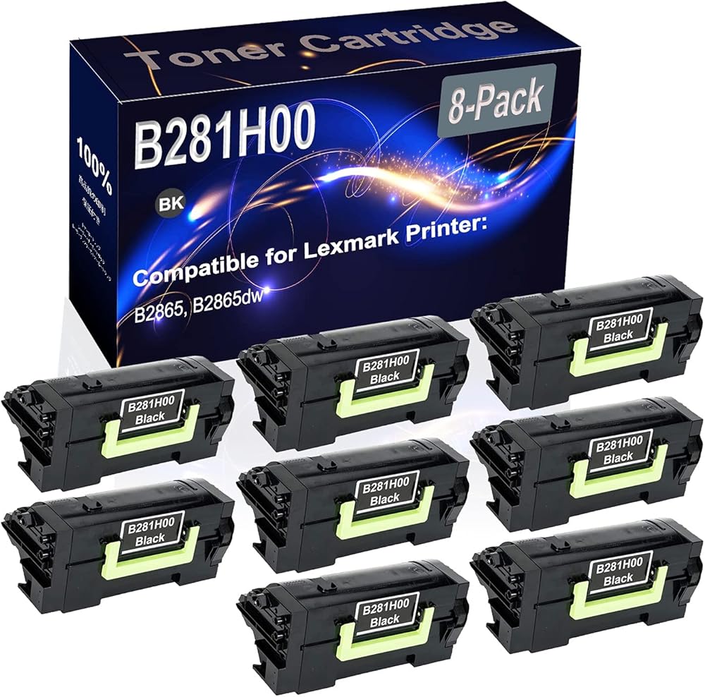 Kolasels 8-Pack (Black) Compatible B281H00 Printer Toner Cartridge (High Capacity) fit for B2865 B2865dw Printer