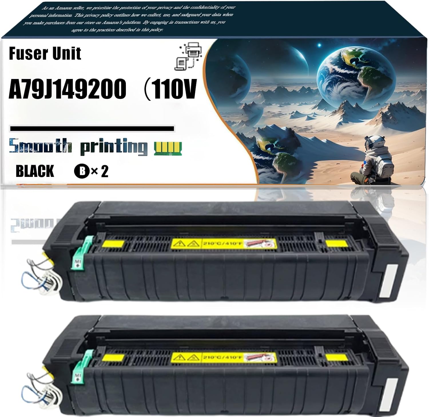 LSSF Replacement Parts Fuser Unit A79J149200（110V） Compatible with Konica Minolta bizhub C450i C458 C558 C650i C658 Printers, Contains Chip and Clear Printing (2-Pack Black)