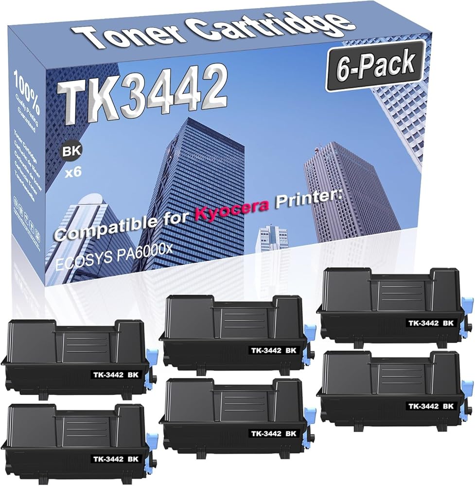 Credibility Store 6-Pack (Black) Compatible High Yield TK-3442 TK3442 1T0C0T0US0 Imaging Toner Cartridge Replacement for Kyocera ECOSYS PA6000x Printer
