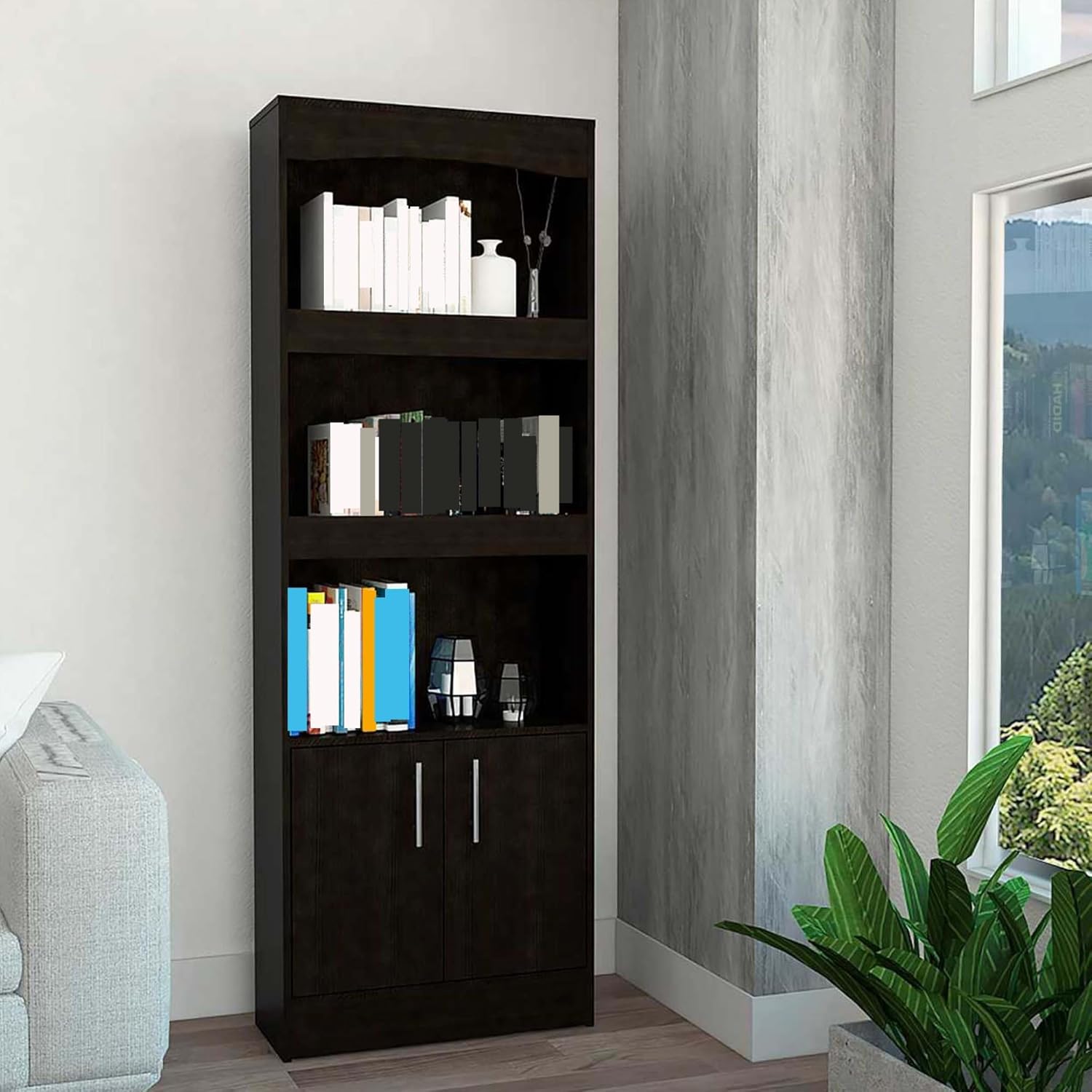 Bookcase Storage Saving Space, Tall Book Locker with Shelf, for Study Living Room Hallway,for Kitchen Home