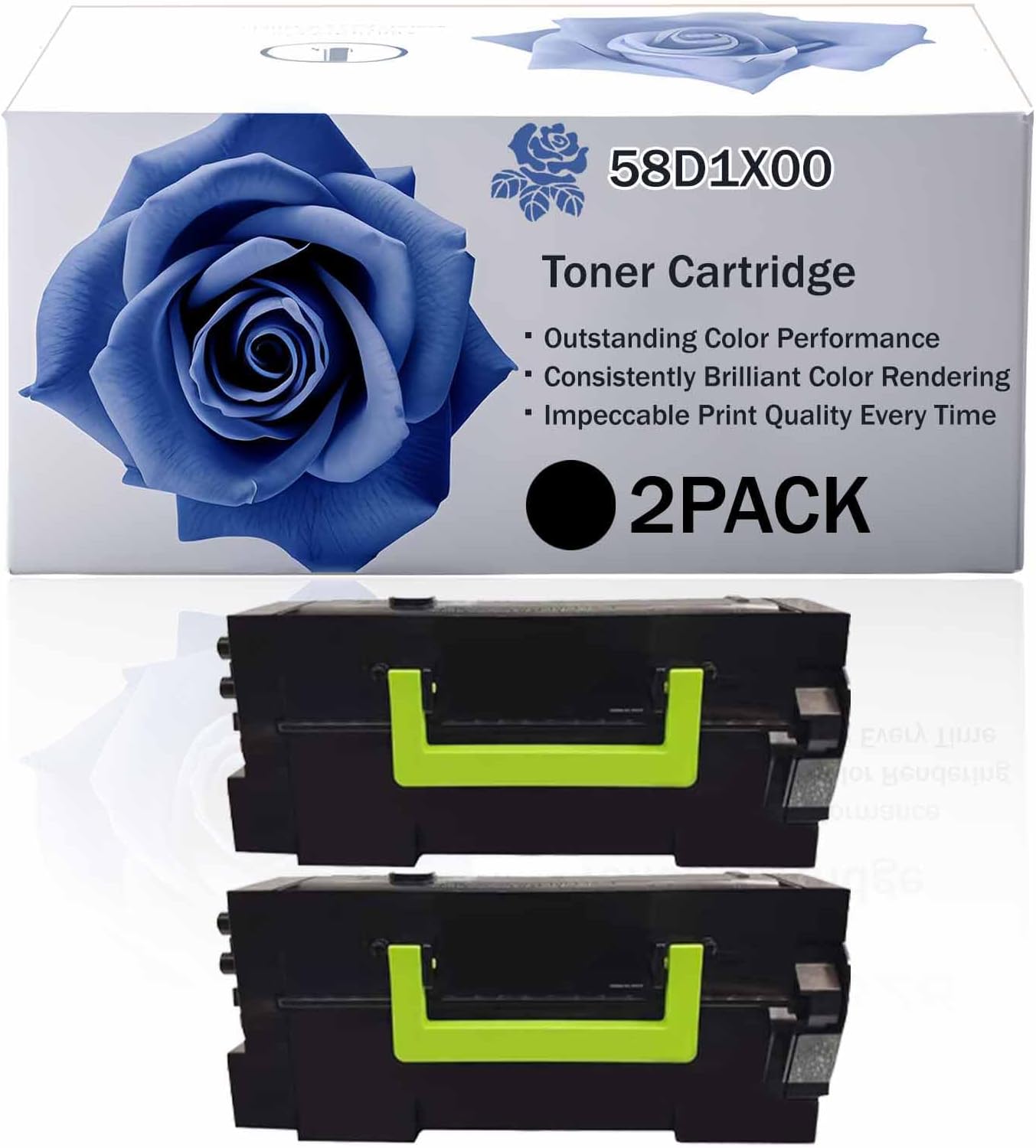 LECUU 58D1X00 High Yield Toner Cartridge Compatible for Lexmark MS823n MS825dn MS826de MX822ade MX822adxe MX826ade MX826adxe Printer, Premium Print Performance for Your Office Needs (BK-2PACK)