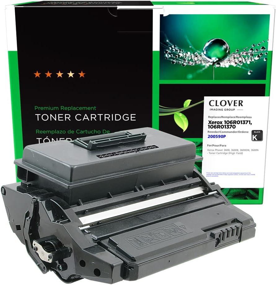 Clover Remanufactured Toner Cartridge Replacement for Xerox 106R01371/106R01370 | Black | High Yield