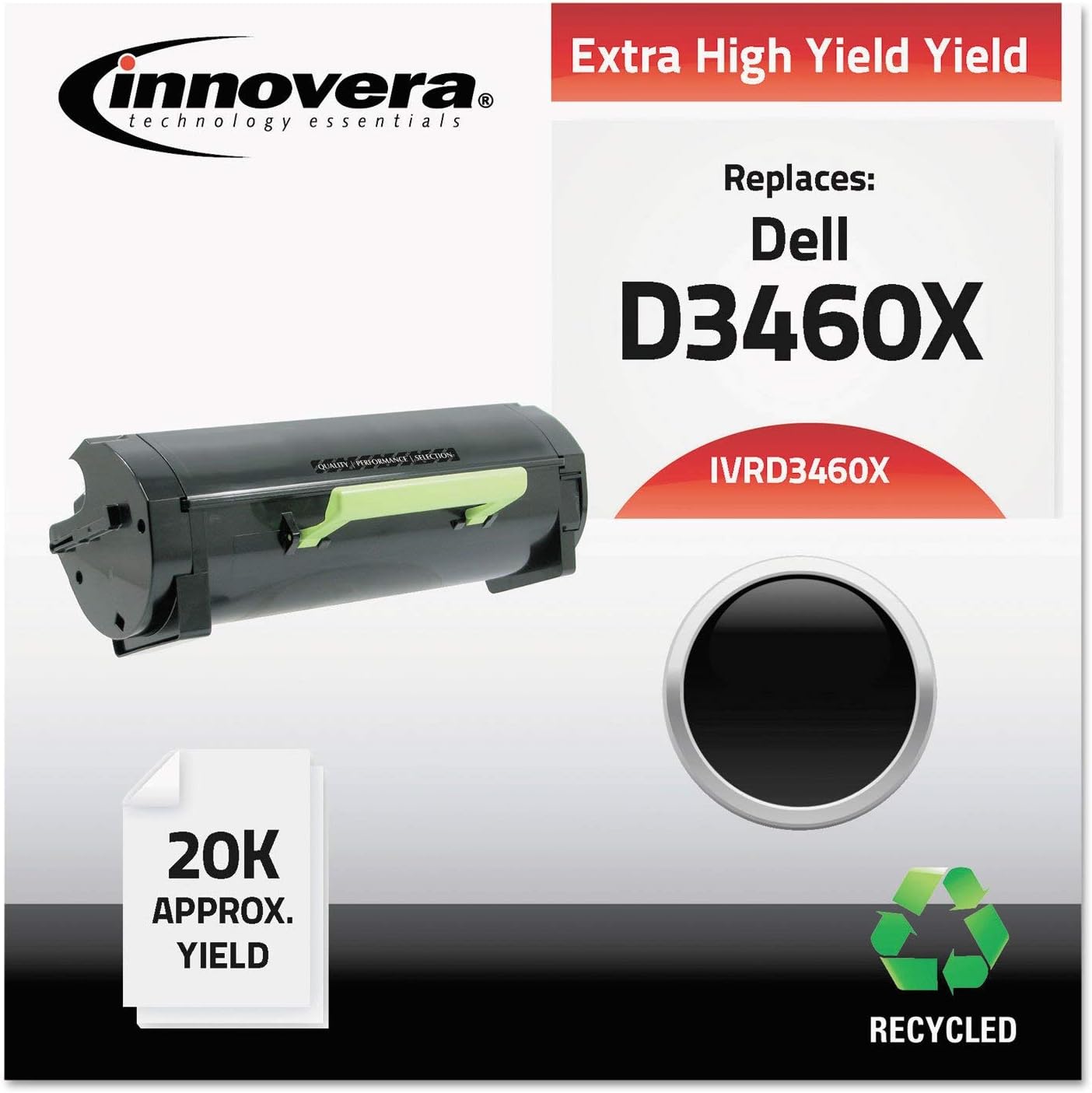 Innovera Remanufactured Black Extra High-Yield Toner, Replacement for 331-9808, 20,000 Page-Yield