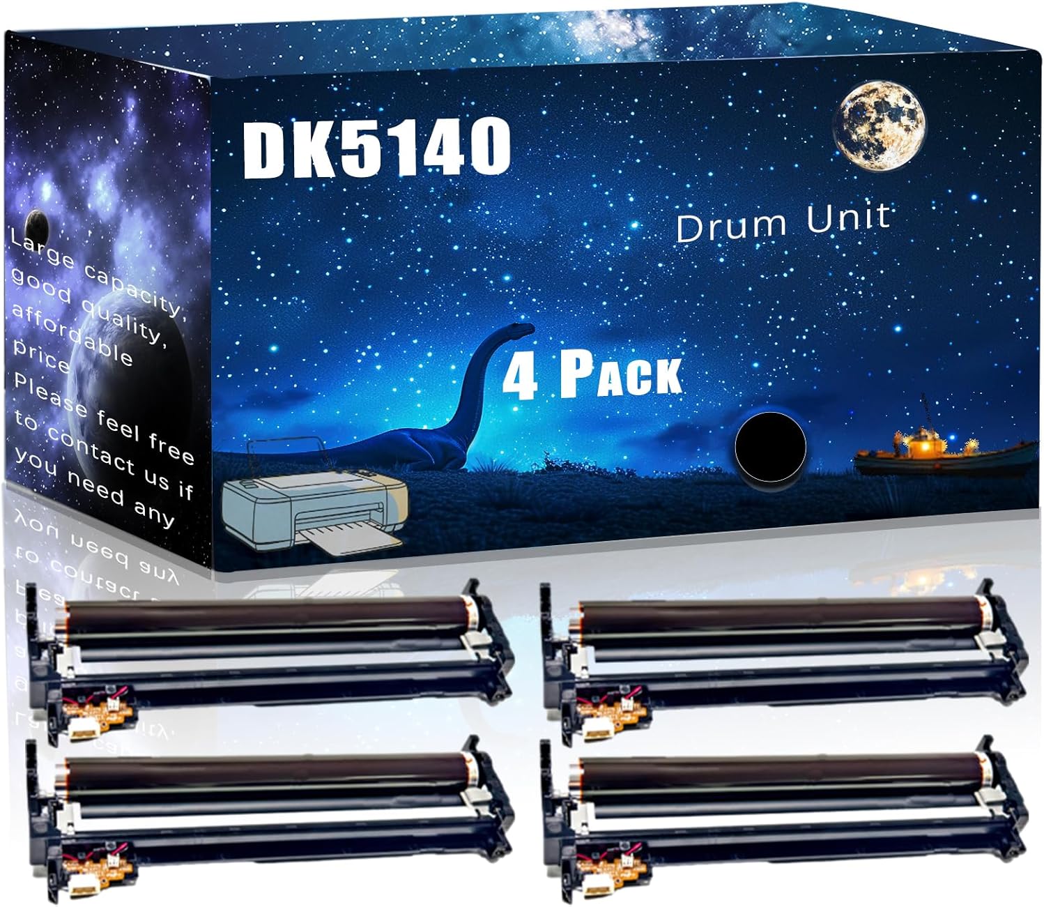 MUCQL DK5140 Compatible Drum Unit Replacement for Kyocera High Yield Compatible ECOSYS M6635cidn P6035cdn P6130cdn P6230cdn P6235cdn Printer, Meet Printing Needs (4 Pack Black)