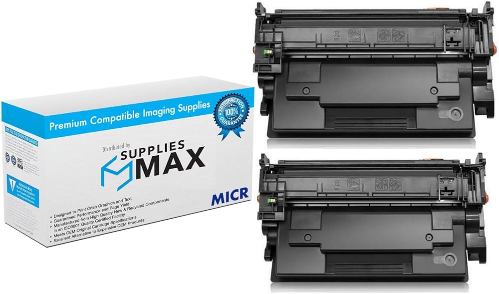 SuppliesMAX Compatible MICR Replacement for HP Laser Jet Managed E50145dn/Managed Flow MFP E52645c/Managed MFP E52645dn High Yield Toner Cartridge (2/PK-10000 Page Yield) (W9008MCG-SY_2PK)