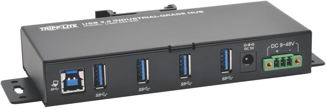Tripp Lite 4-Port Industrial USB-A 3.0 SuperSpeed Hub with 15KV ESD Immunity, Metal Case, Mountable, USB Type-A (U360-004-IND)