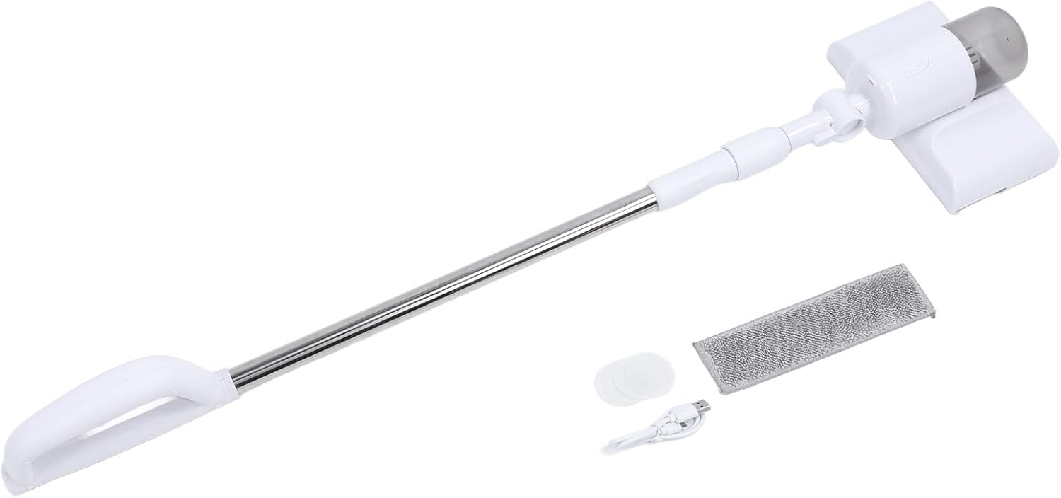 Handheld Window Cleaner,4 in 1 Dusting Vacuuming Scraping Wiping USB Rechargeable Telescopic Cordless Window Vacuum Electric Glass Cleaning Tool for Glass Tile Car Window