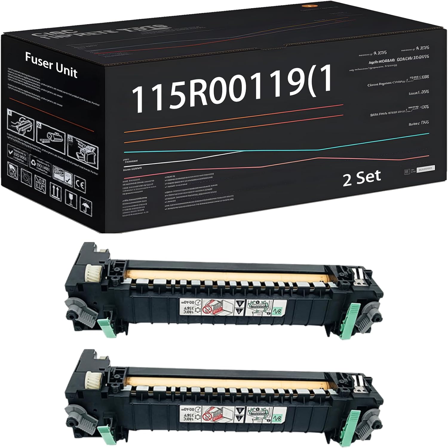 UVUMB Compatible with Xerox 115R00119(110V) Fuser Unit Work for Xerox VersaLInk B400dn B400n B405dn Printers, with Chip, High Yield 300000 Pages, High-Definition Printing (2 Set)