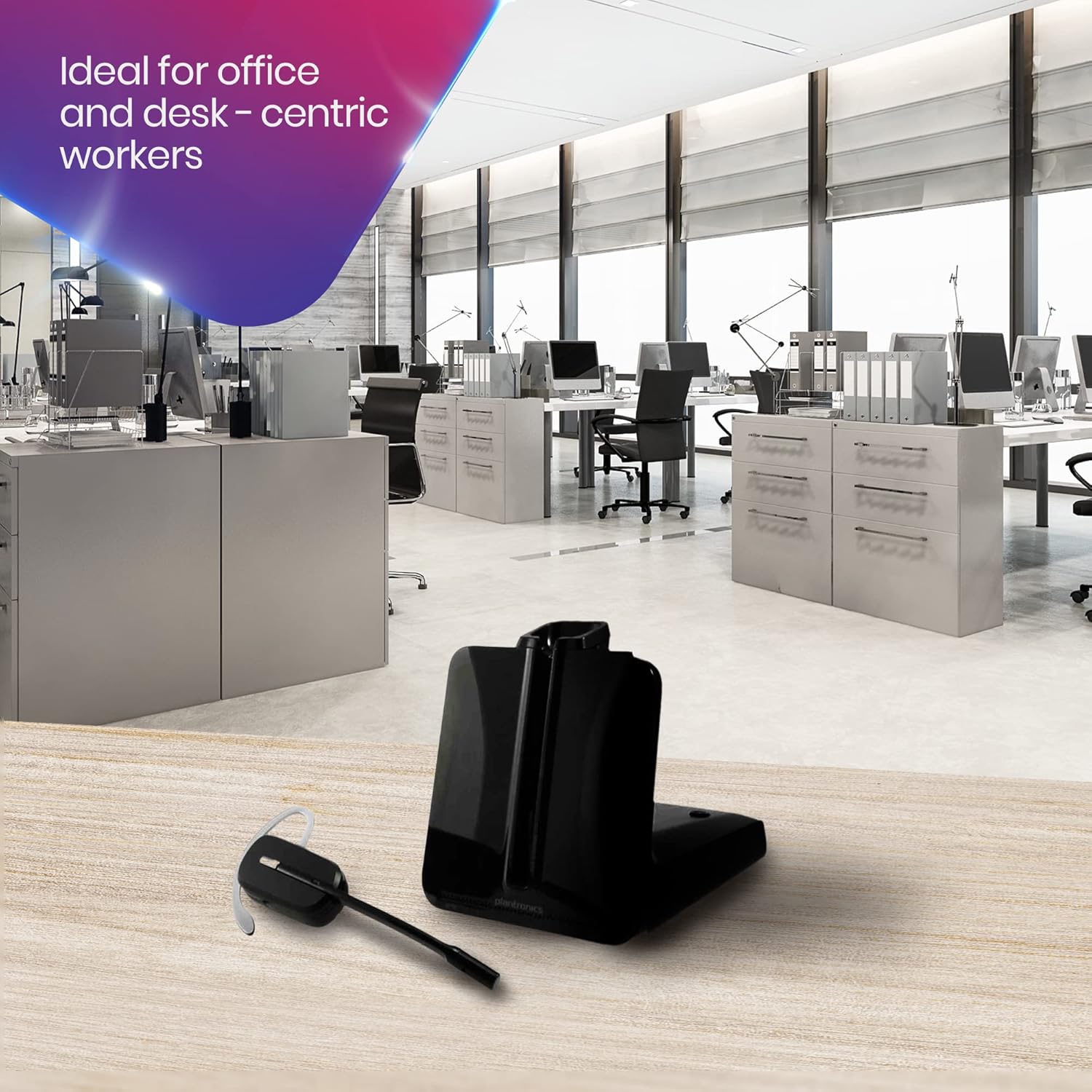 Plantronics CS540 VoIP Headset Wireless - DECT Headset Compatible with ShoreTel IP Phone: 655. GTW Bundle with Electronic Remote Answerer