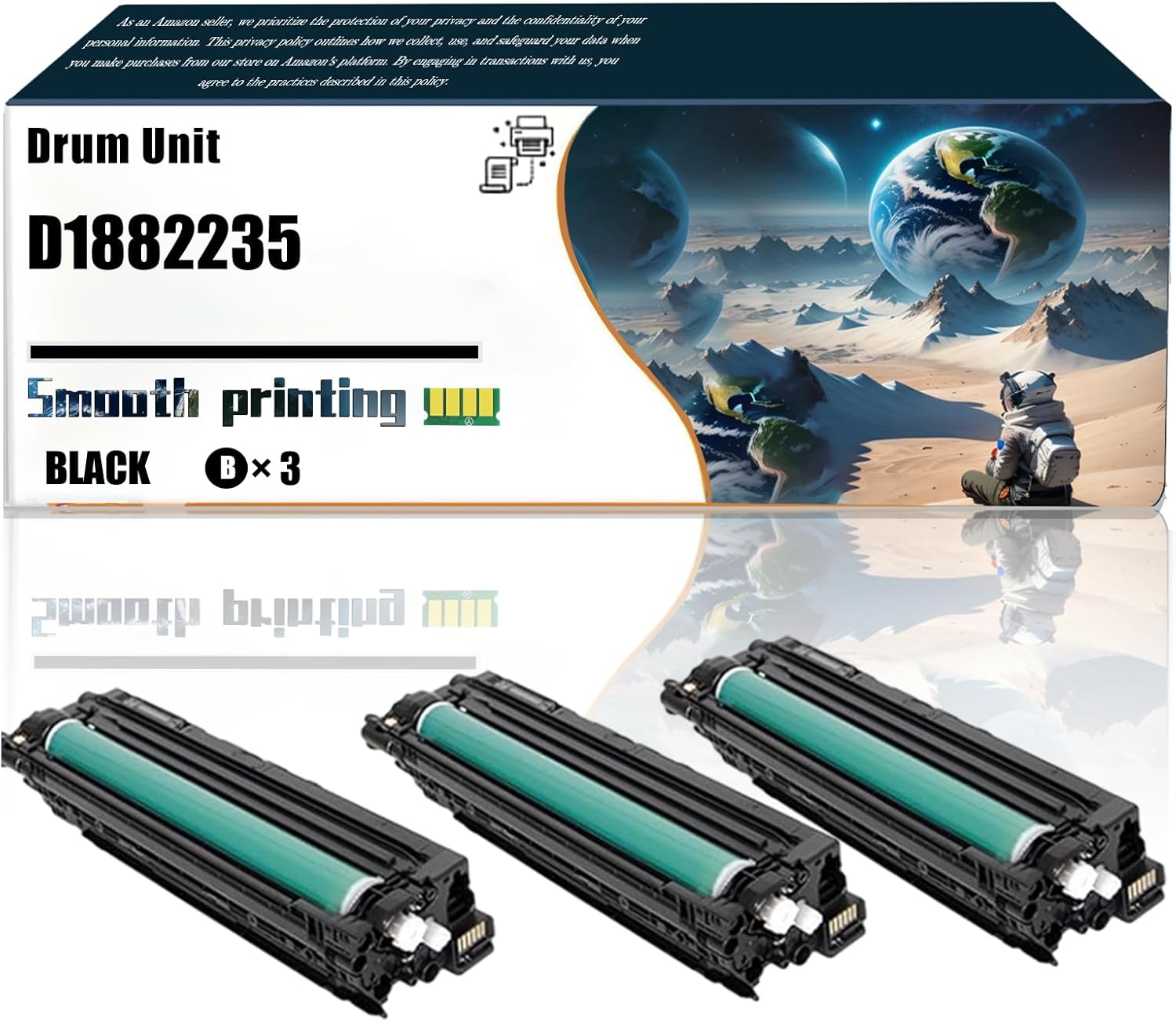 LSSF Replacement Parts Drum Unit D1882235 D1882264 D1882254 D1882252 Compatible with Ricoh MP C2011SP C2003 C2003G C2003SP C2003ZSP Printers, Contains Chip and Clear Printing (3 Pack Black)