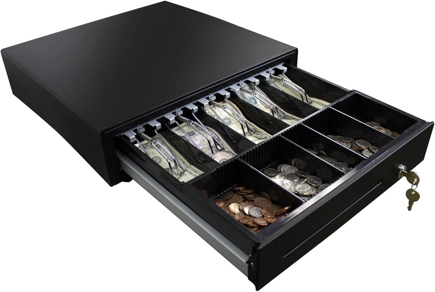 Adesso MRP-16CD Electronic cash drawer, Removable Cash Tray, Stainless Steel, 16 inch