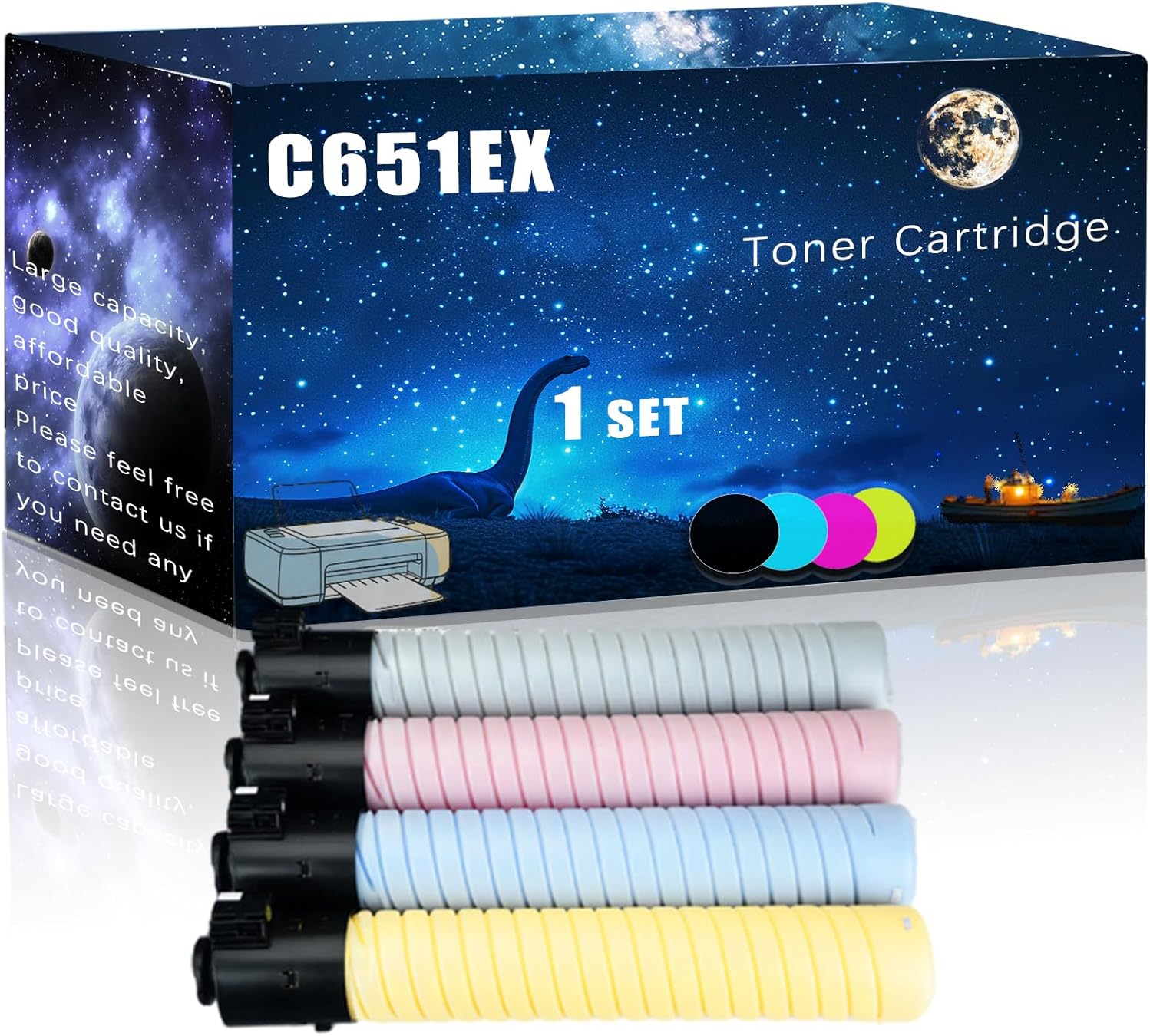 MUCQL C651EX Toner Cartridge Compatible for Ricoh Pro C651EX C751 C751EX Printers,with Chip Large Printing Demands (Multicolor)