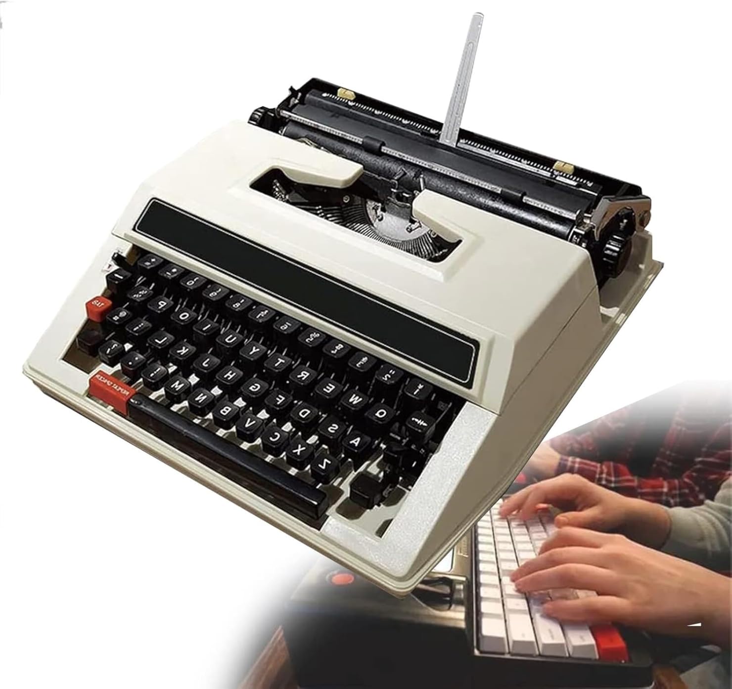 Portable Vintage Manual Typewriter Retro Mechanical English Typewriter for Writing Letters, Notes & Novels