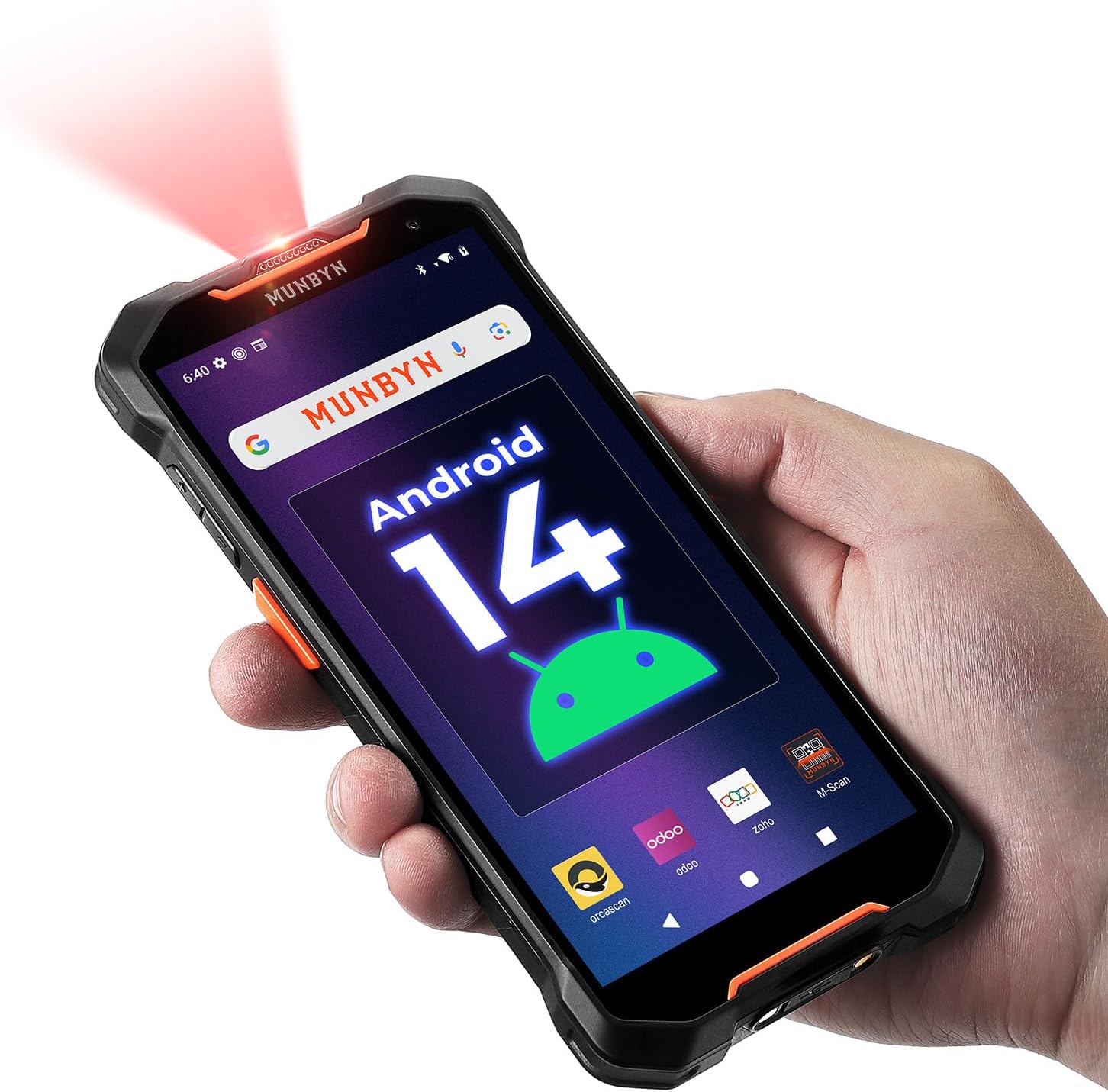 MUNBYN AceScan AS01 Android 14 Barcode Scanner(Future Android 18 Upgradable), 2025 New, 6” Screen, 16-Hour Workday Mobile Computer PDA, SE4710 Zebra Scanner, 1D/2D/QR, Fast Charge & 2m Drop Protection