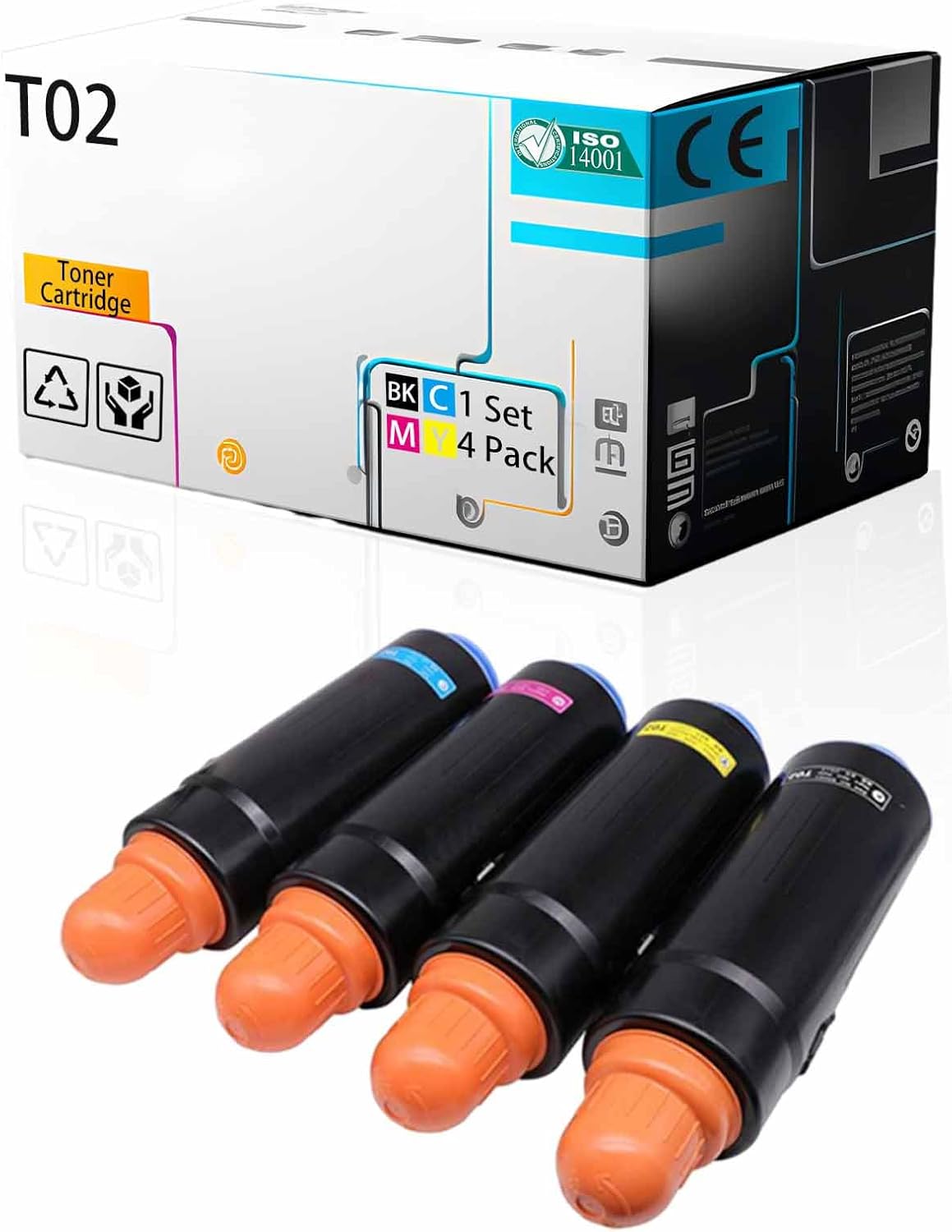 T02 8529B001 8530B001 8531B001 8532B001 Toner Cartridge Compatible for Canon imagePRESS C10000VP C10010VP C8000VP C9010VP Printer, High Print Page Volume with Chip (Multicolour)