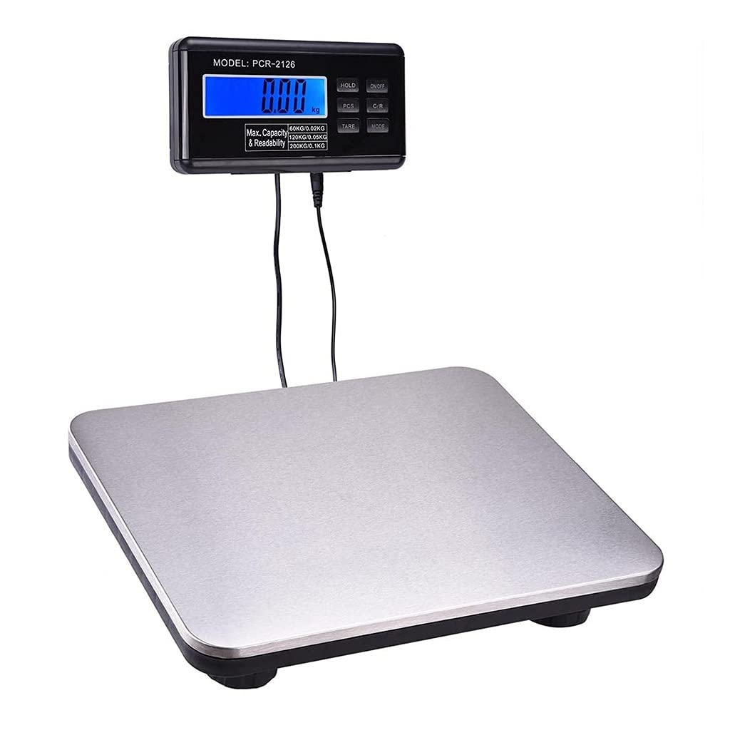 200kg/440lb Postal Scale Digital Shipping Scale Heavy Duty Platform Scales 3 Weighing Modes Kg/Lb/Oz for Post Office Home