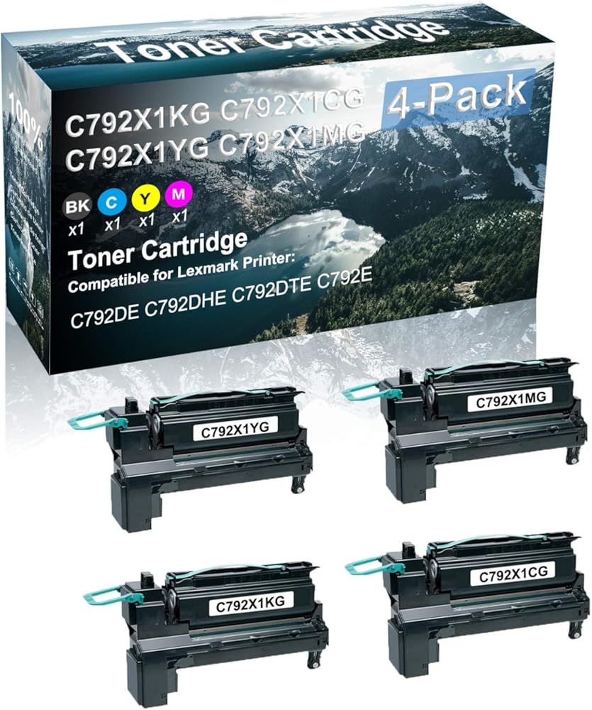 Credibility Store 4 Pack (BK+C+Y+M) Compatible C792X1KG C792X1CG C792X1YG C792X1MG Laser Printer Toner Cartridge High Yield Use for C792DE C792DHE C792DTE C792E Printer