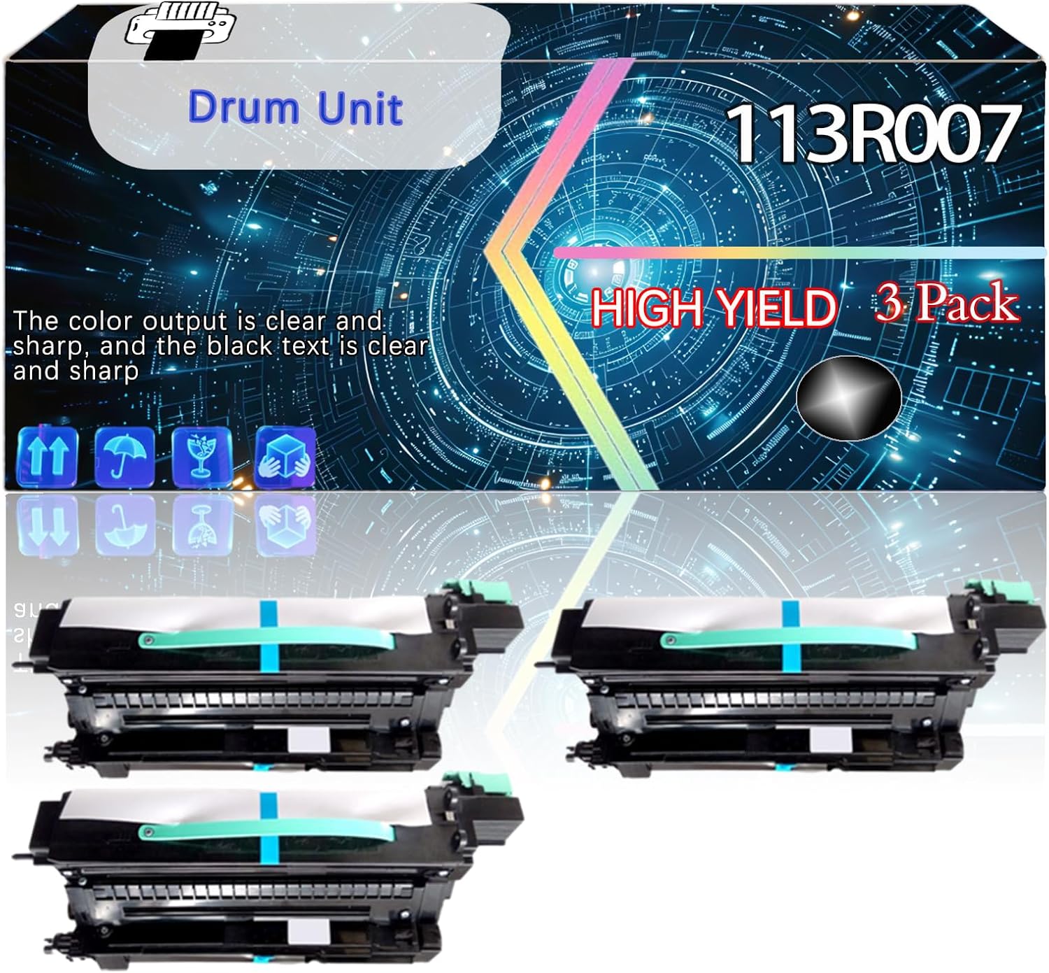 113R00776 Compatible for Xerox WorkCentre 4265S 4265X 4265XF Printers, Replacement Drum Unit High Yield Printer Accessories (3 Pack Black)