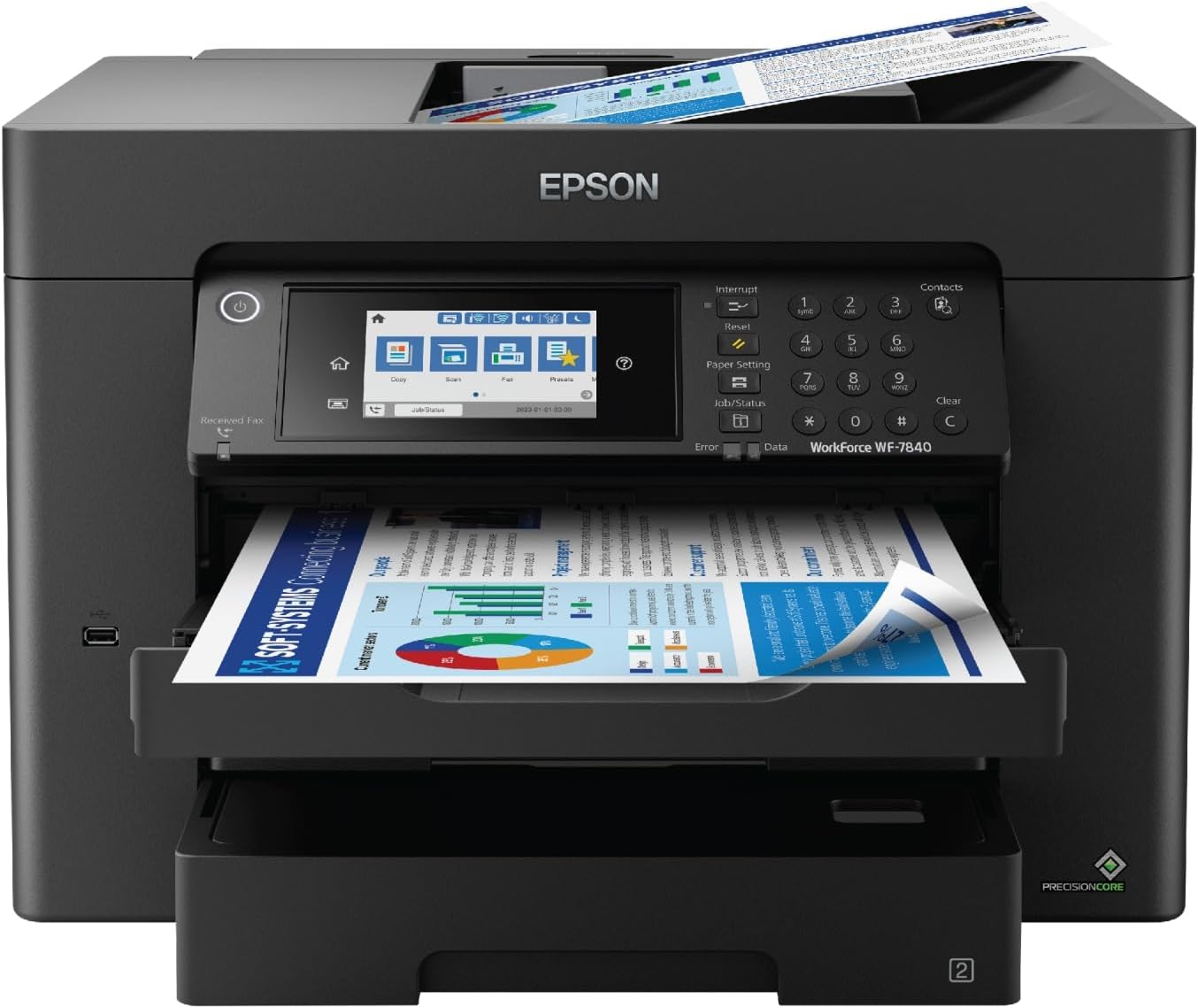 Epson Workforce Pro WF-7840 Wireless All-in-One Wide-Format Printer with Auto 2-Sided Print up to 13