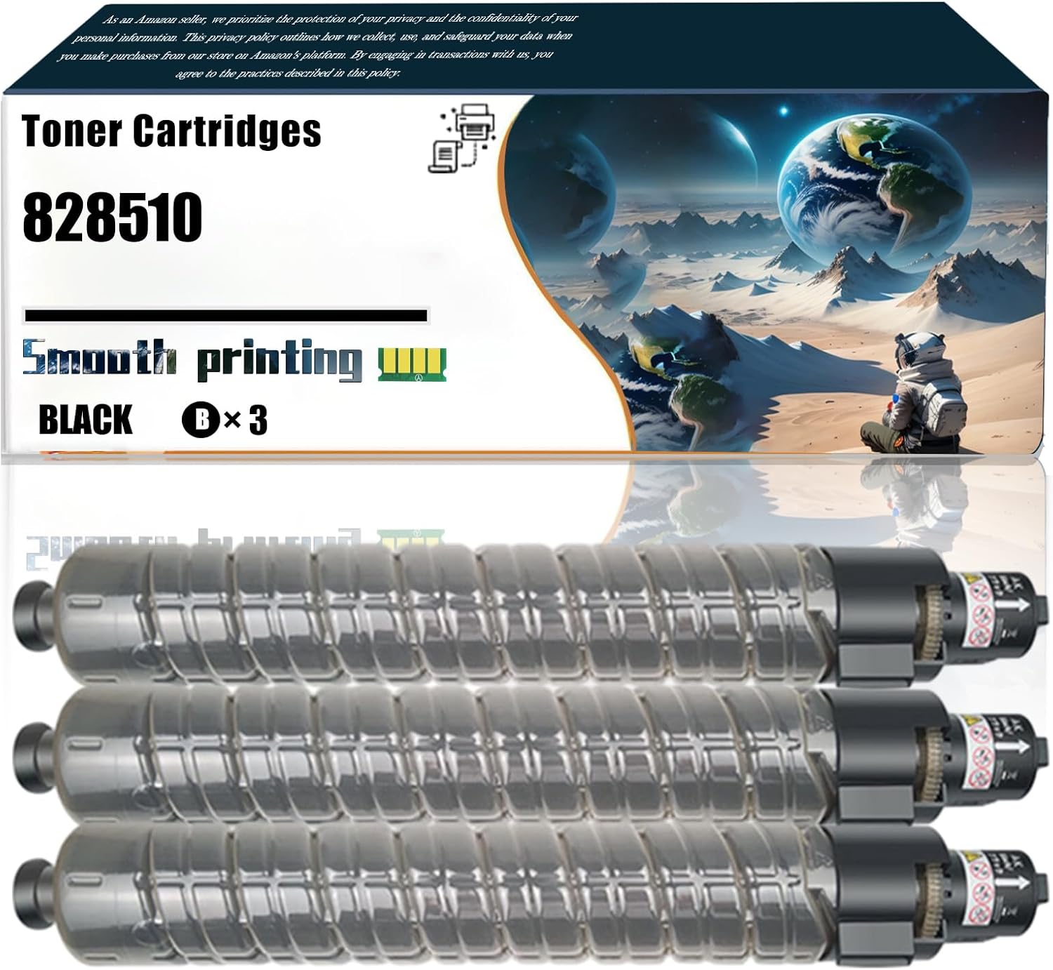 LSSF Replacement Parts Toner Cartridges 828510 Compatible with Ricoh Pro C9200 Printers, Contains Chip and Clear Printing (3 Pack Black)