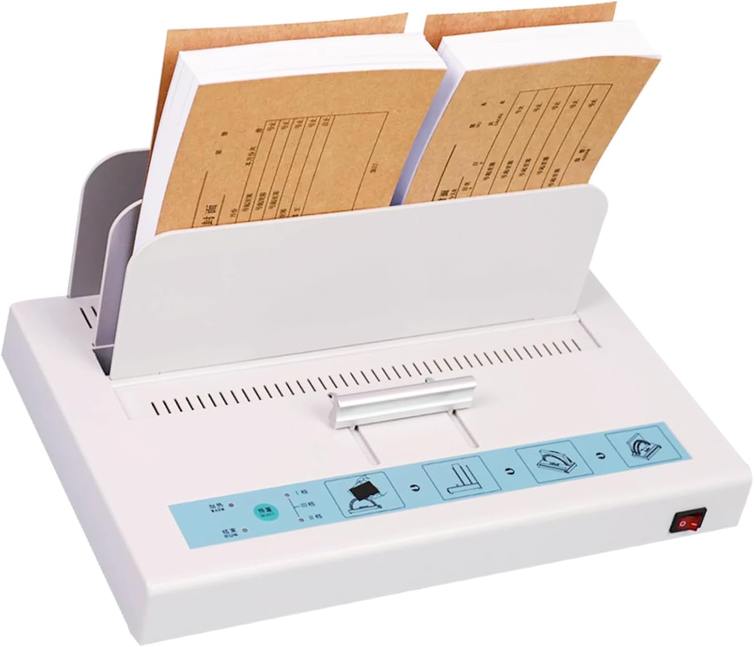 Electric Hot Melt Binding Machine, 1-50MM Binding Thickness Universal Thermal Binding Machine, A3(Short Edge)/A4/A5 Document Heat Binder, Built-in Cooling Rack for Tenders, Insurance Policy Contracts