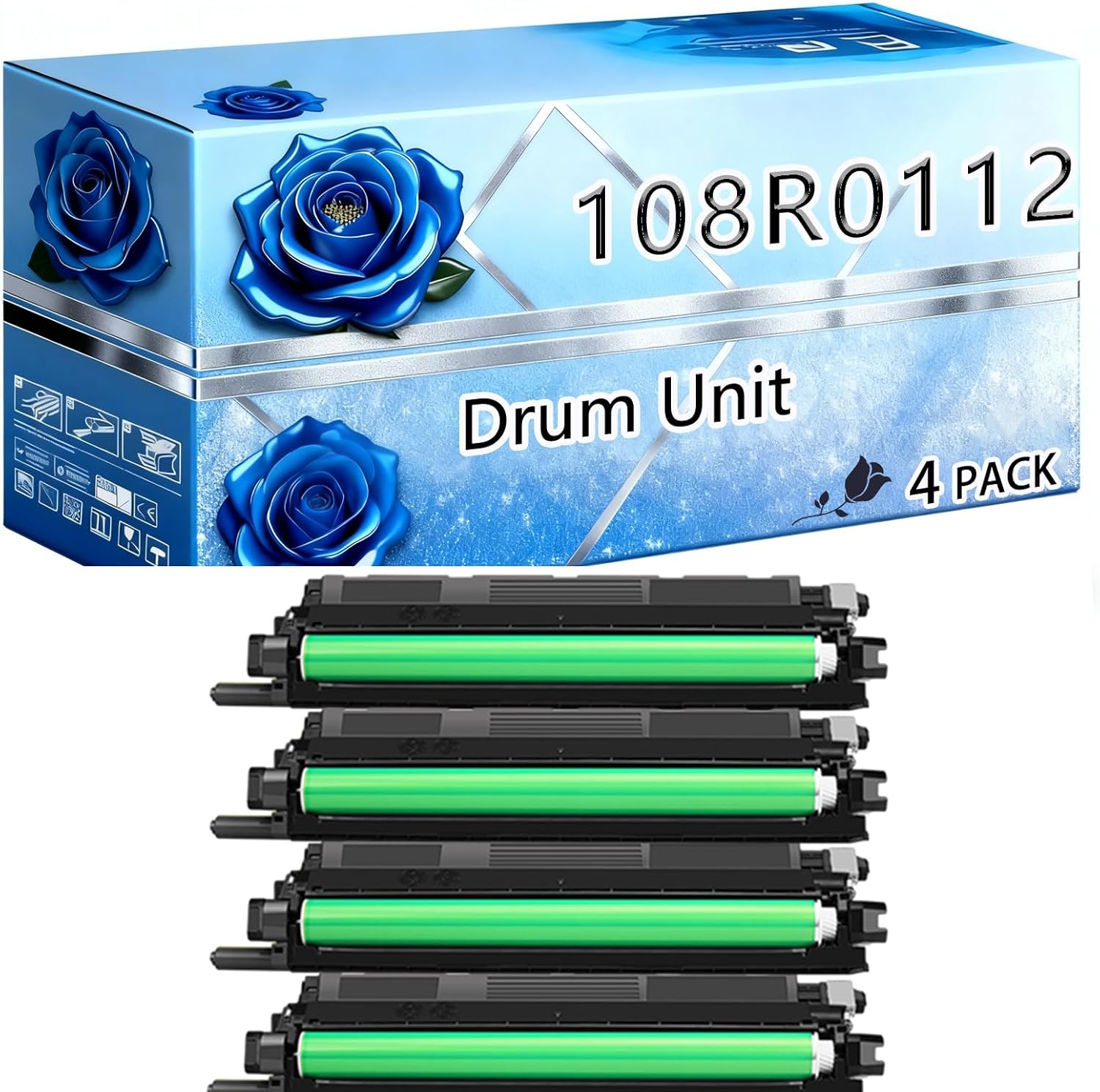 Compatible Drum Unit Replacement for Xerox 108R01121 High Yield 60000 Pages Phaser 6600DN 6600N VersaLink C400DN C400N C405DN 6605DN 6605N 6655 Printers (4 Pack Black)