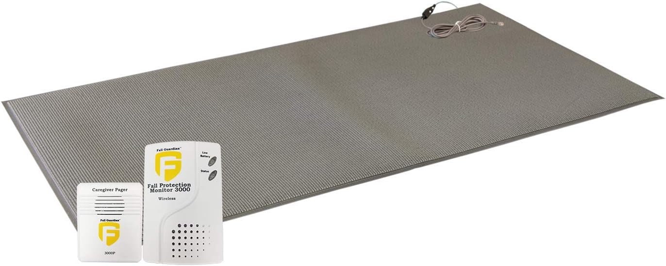Fall Guardian Fall Protection Monitor 3000 with Floor Mat and Pager, White