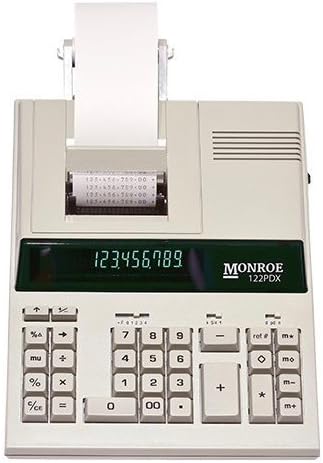 Monroe 122PDX Medium-Duty 12-Digit Print/Display Calculator with The Fastest Printing Speed