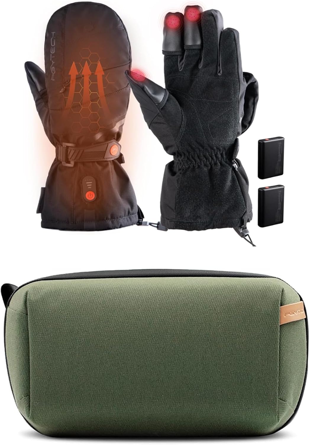 PGYTECH Heating Gloves for Photographers+Travel Tech Organizer, Waterproof Tech Pouch, Electronics Accessories Organizer Travel Carrying Case, Cable Organizer Bag for Cables, Cord