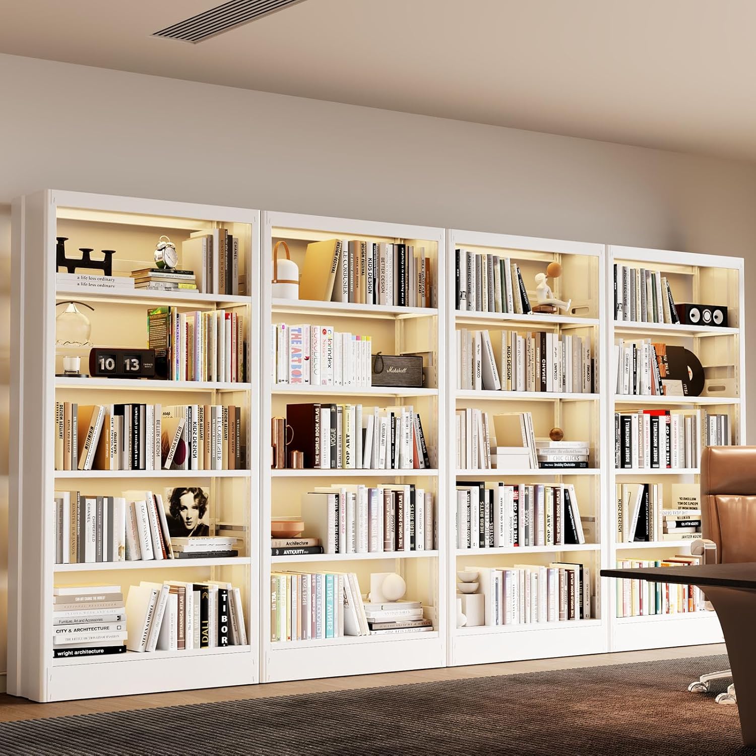 Guomao 5 Tier White Metal Bookshelf, 71