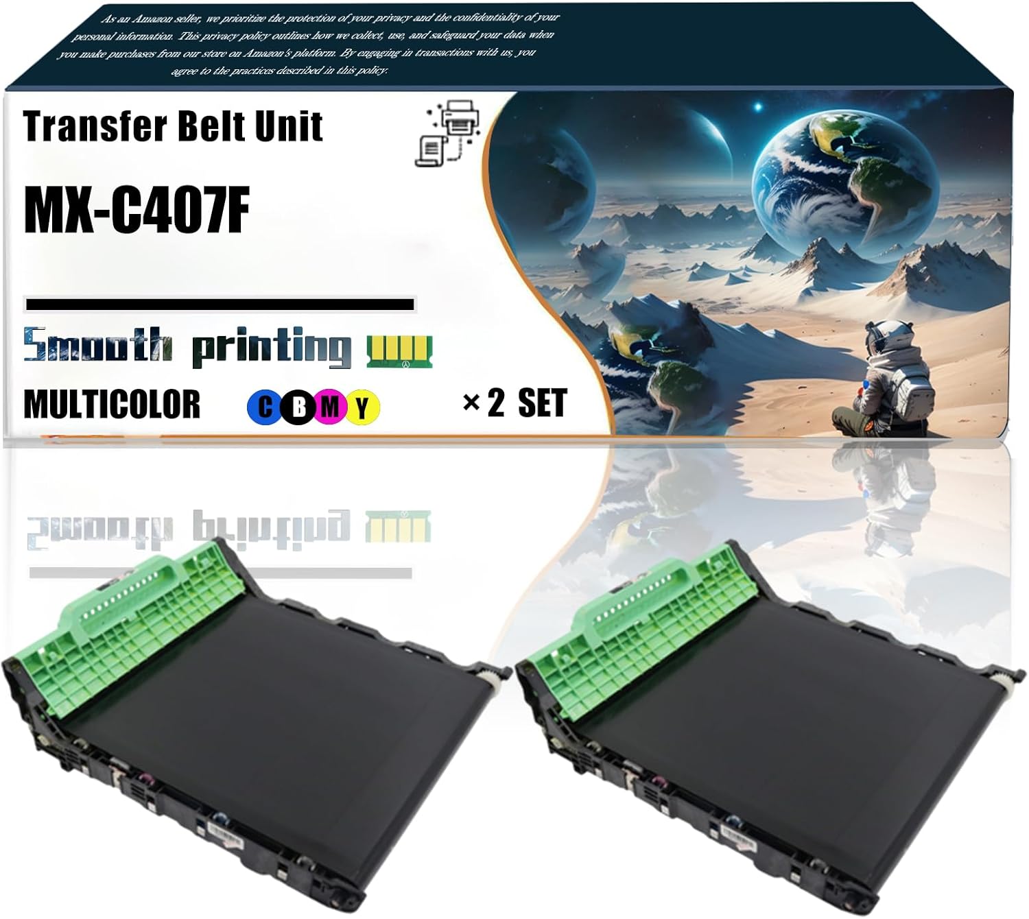 LSSF Replacement Parts Transfer Belt Unit MX-C407F Compatible with Sharp MX-C407F MX-C507F Printers, Contains Chip and Clear Printing (2 Set)