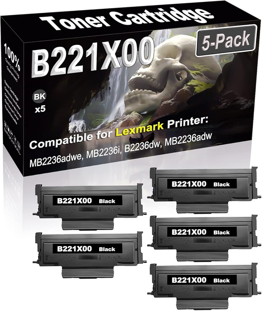 SINIYA 5-Pack (Black) Compatible High Yield B221X00 Laser Printer Toner Cartridge use for MB2236adwe MB2236i B2236dw MB2236adw Printer