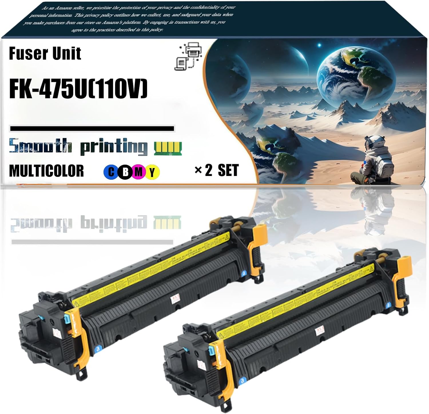 LSSF Replacement Parts Fuser Unit FK-475U(110V) Compatible with Kyocera FS-6525MFP FS-6530MFP TASKalfa 255 TASKalfa 305 Printers, Contains Chip and Clear Printing (2 Set)