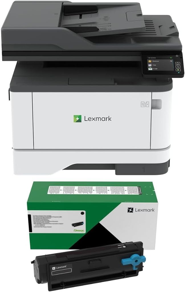 Lexmark MX331adn Black and White Laser All-in-One Printer with Touchscreen, Duplex Printing and Analogue Fax (3-Series)(29S0150) Bundle with 55B1000 Black 3K Yield Toner Cartridge