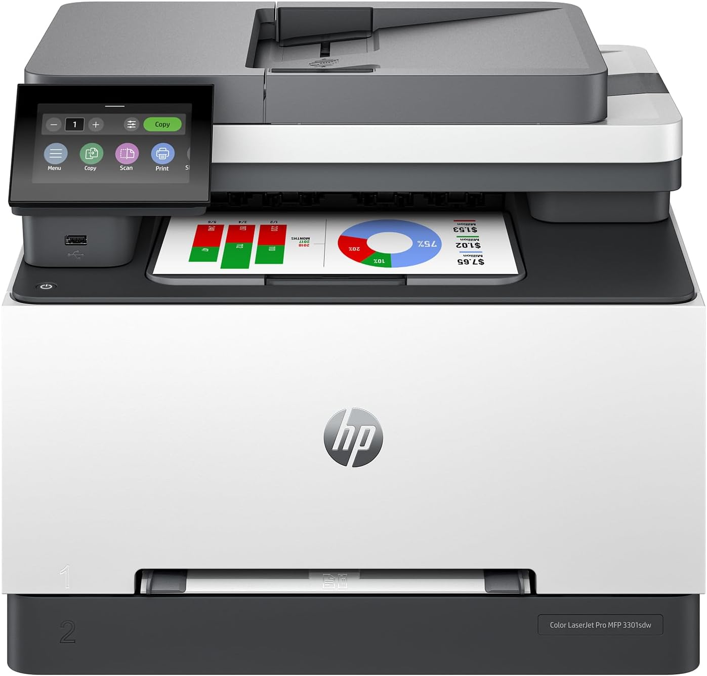 HP Color LaserJet Pro MFP 3301sdw Wireless All-in-One Color Laser Printer, Office Printer, Scanner, Copier, ADF, Duplex, Best-for-Office (499Q3F)