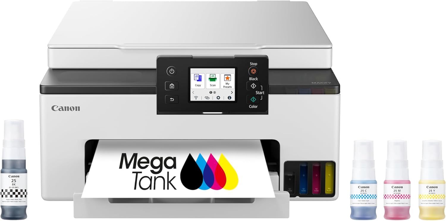 Canon Megatank GX1020 All-in-One Wireless Supertank [Megatank] Printer | Print, Copy and Scan| Mobile Printing |2.7